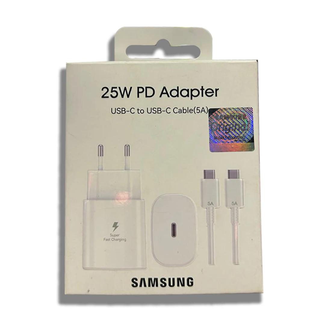 شاحن Samsung 25W PD مع كابل USB-C to USB-C 5A - View 1