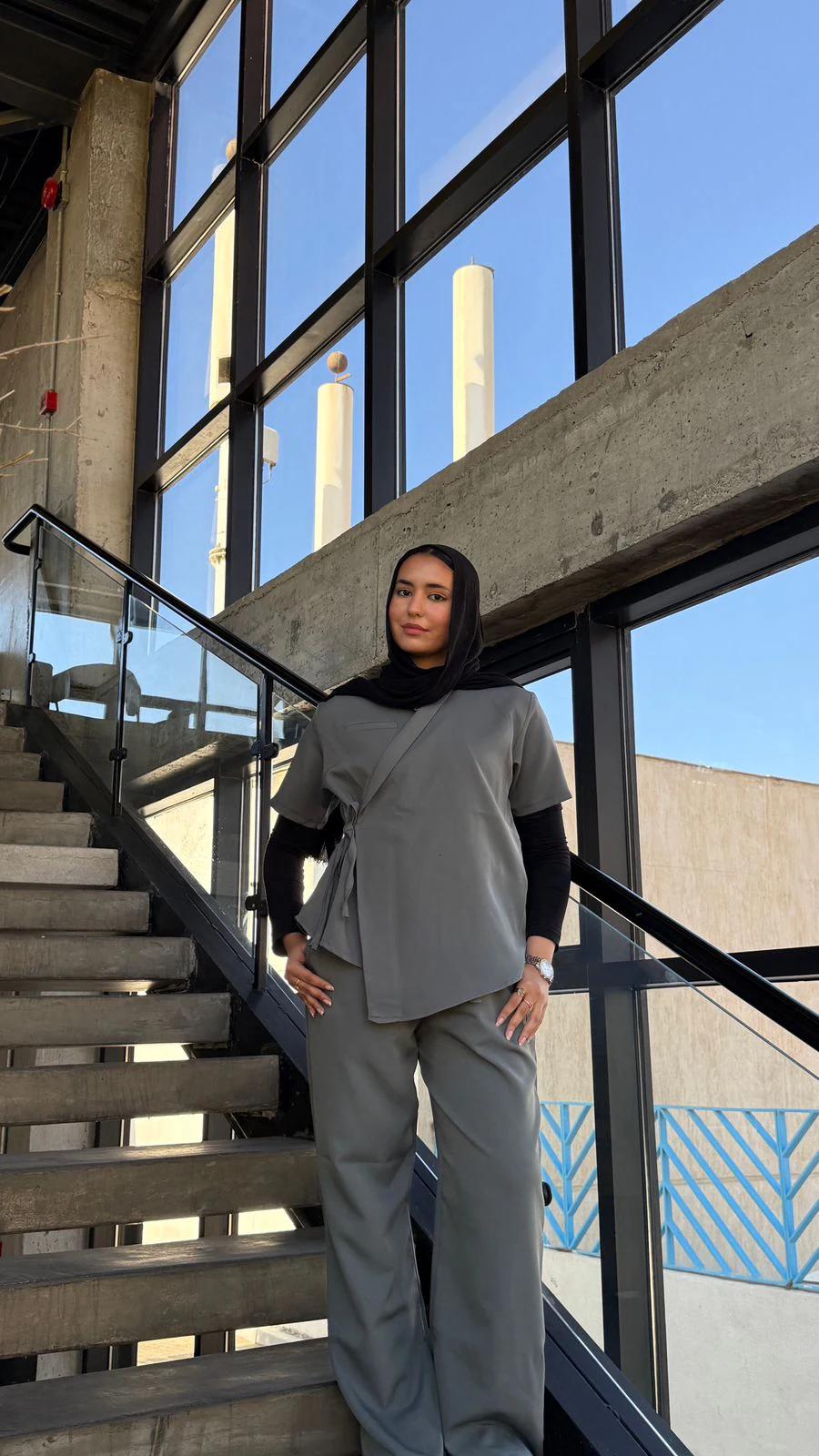 GREY OVERSIZED SCRUB - View 1
