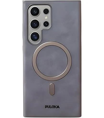 جراب Puloka LK-2536 شفاف Leather MagSafe Defender لهاتف Samsung Galaxy S24 Ultra - View 1