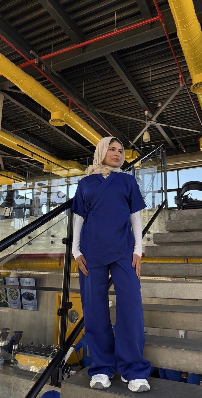 BLUE OVERSIZED SCRUB - View 1