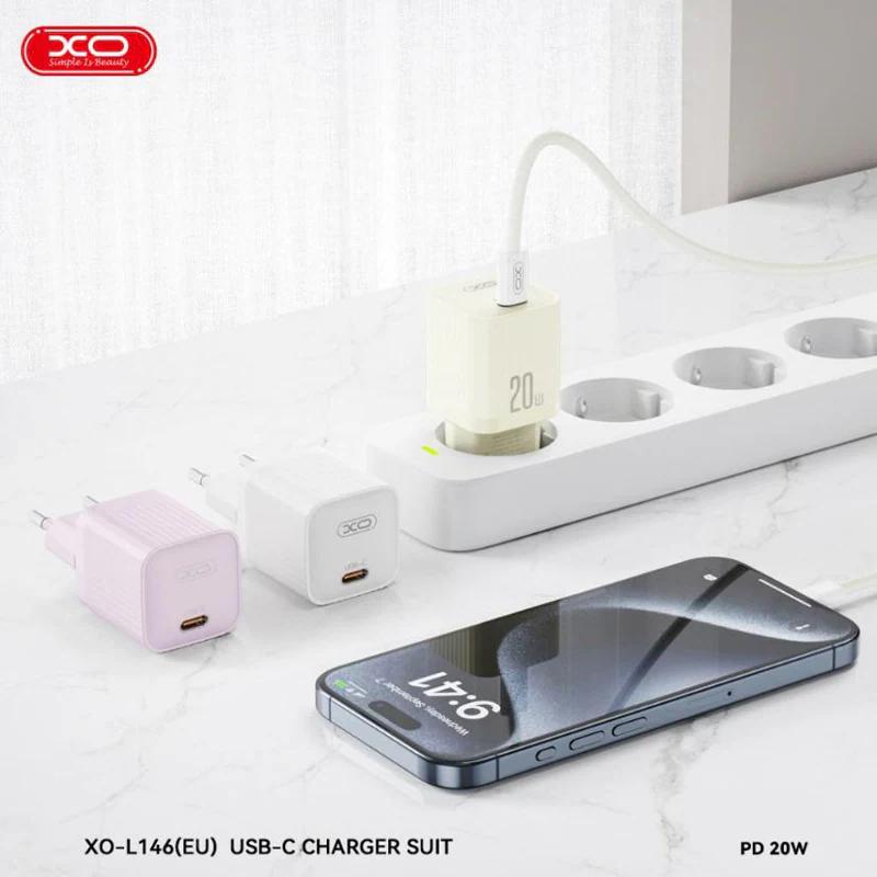 شاحن XO-L146 20W مع كابل Type-C to Type-C - View 1