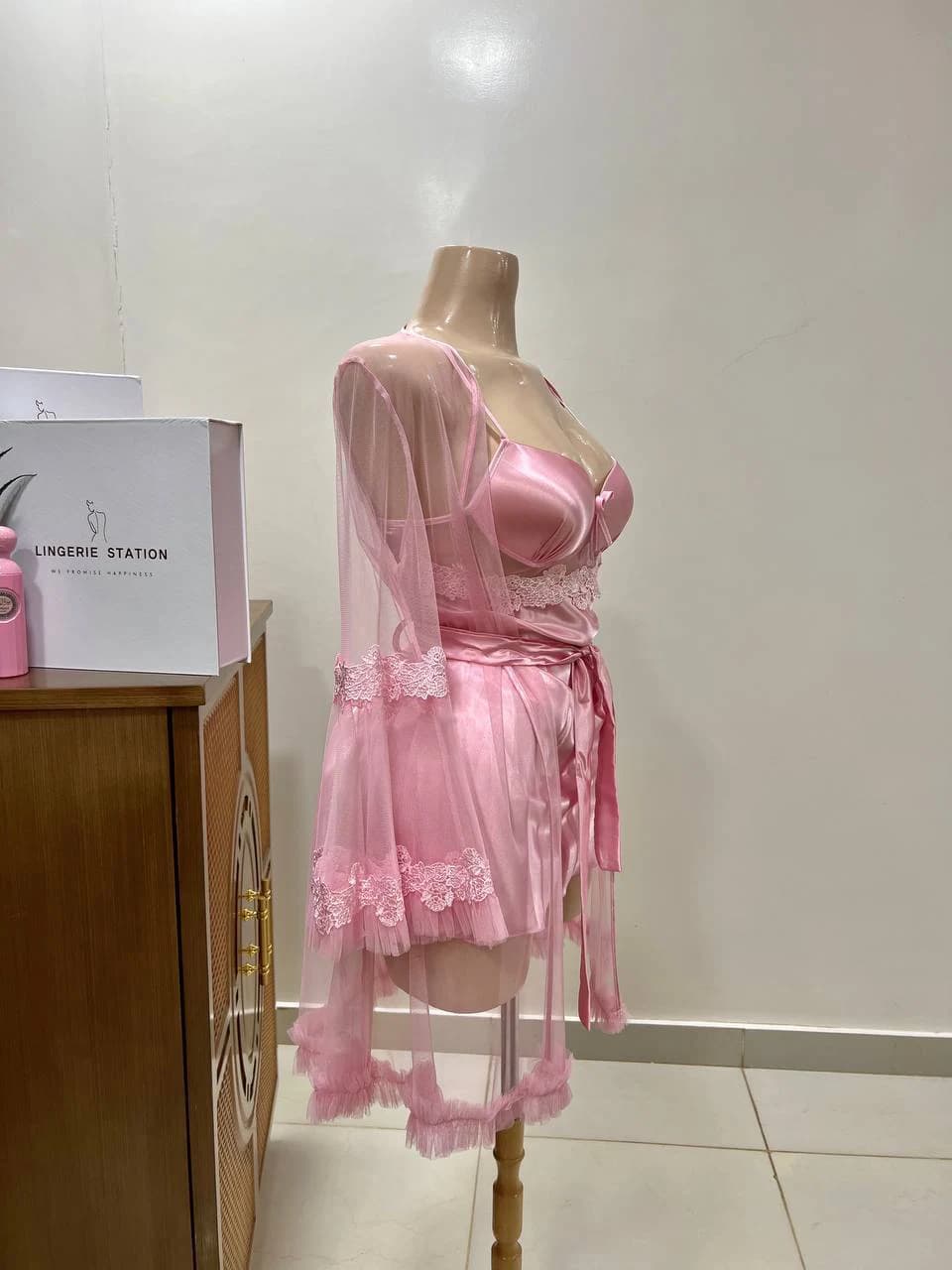 طقم قميص و روب ستان 😙💕