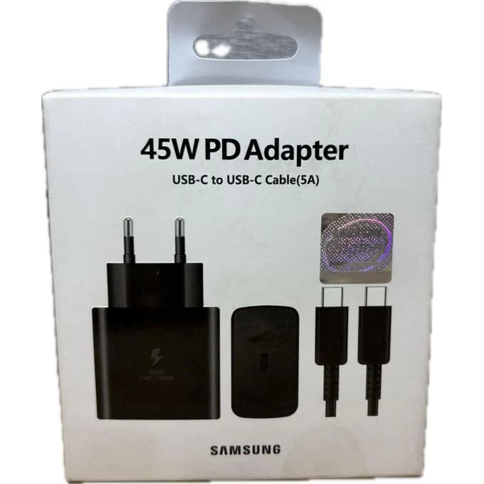Samsung 45W PD Adapter with USB-C to USB-C 5A Cable - View 1